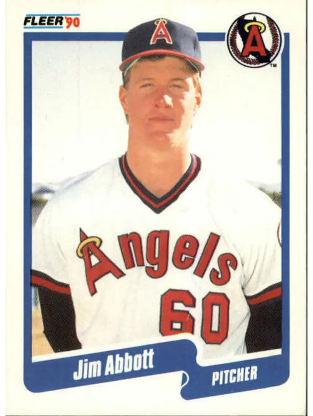 1990 Jim Abbott Fleer Baseball Card #125